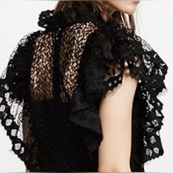 Anine Bing Penelope Lace Ruffle Teired Mini Dress Size M NWT - Picture 3 of 16